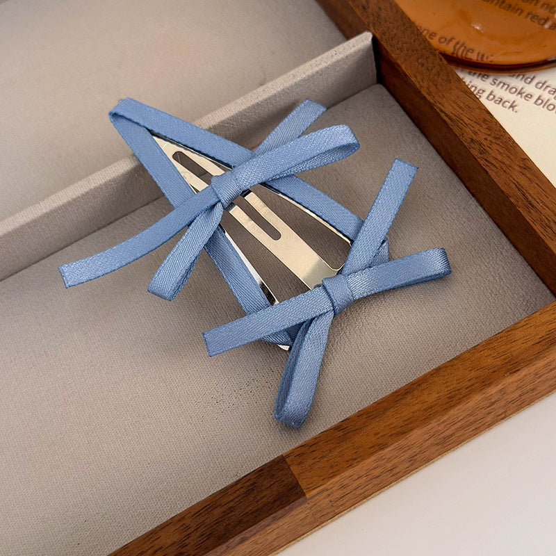 Wholesale Colorful Fabric Ballet Style Ribbon Bow Triangle BB Hair Clip